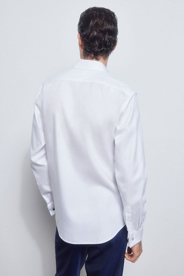 Pedro del Hierro camisa g&eacute;meos lisa non iron + antimanchas Branco