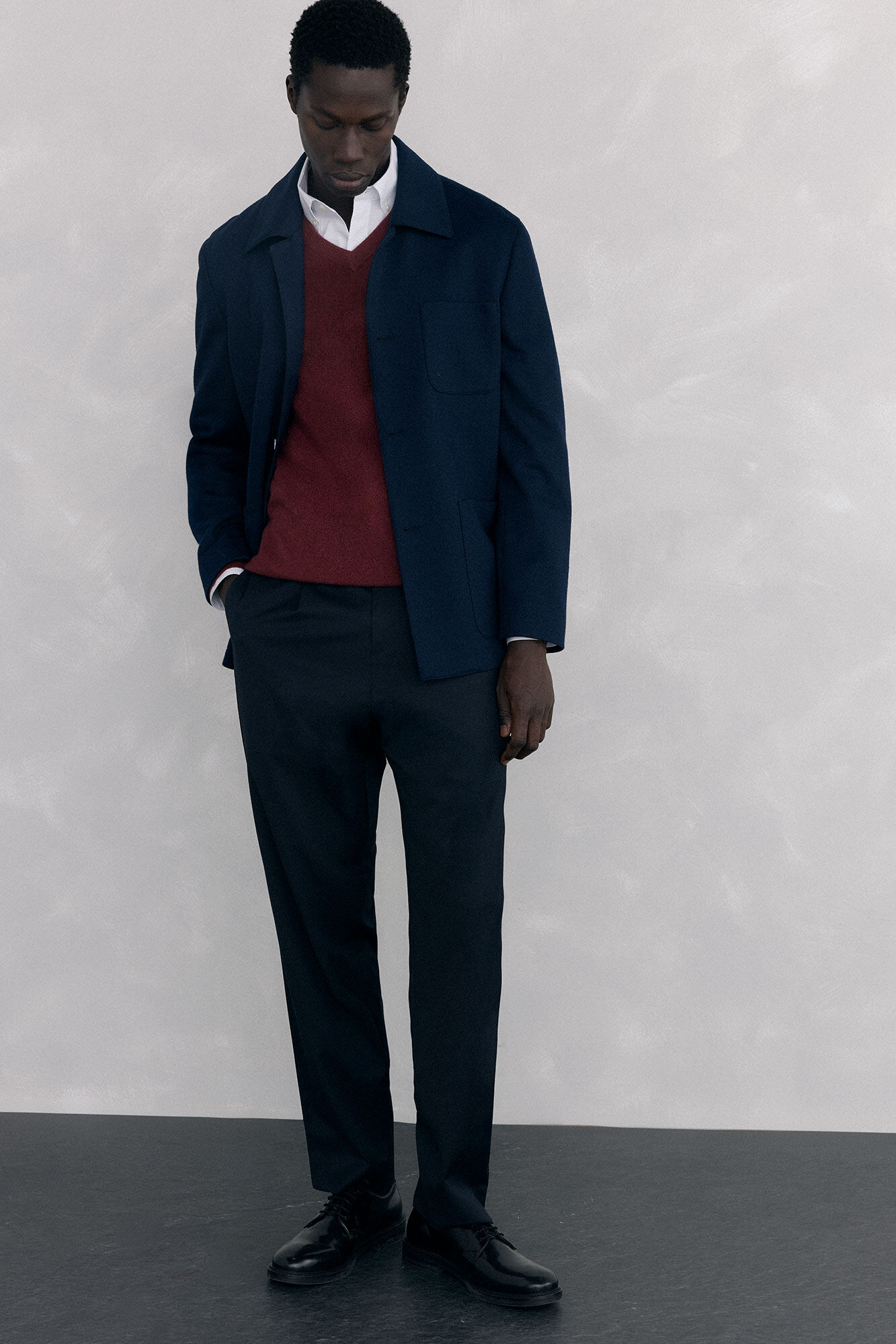 Pedro del Hierro Gola de l&atilde; merino e cashmere com bico
