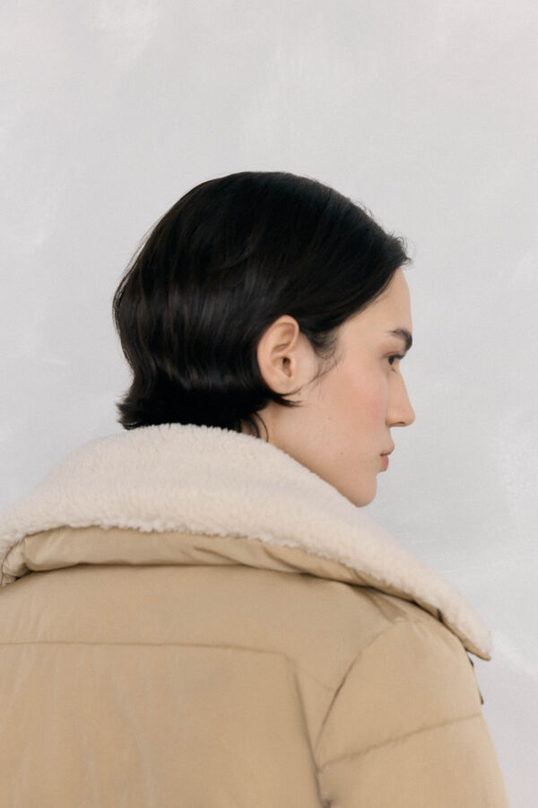 Pedro del Hierro Parka de borrego lisa Beige