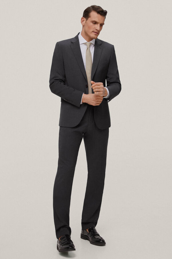Pedro del Hierro Blazer fato liso bi<br>-stretch Cizento