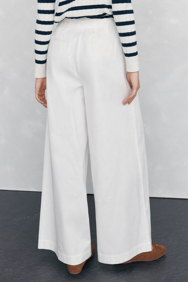 Pedro del Hierro Cal&ccedil;as wide leg Branco