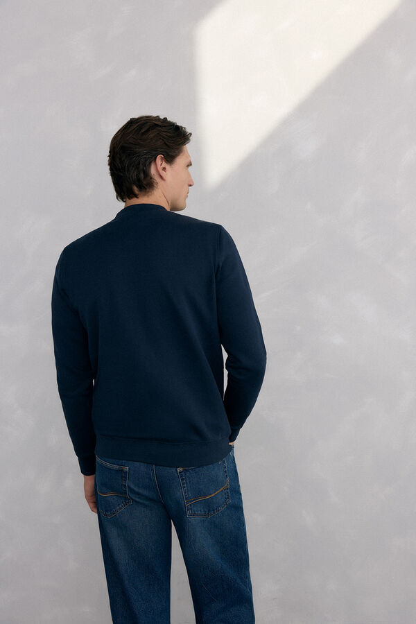 Pedro del Hierro Sudadera logo cuello caja Azul