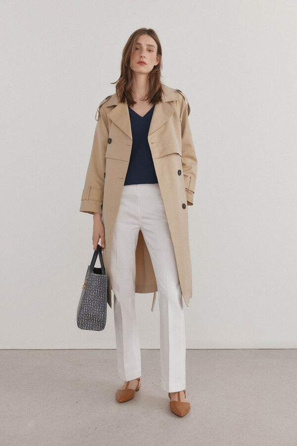 Pedro del Hierro Cal&ccedil;a jeans larga Branco