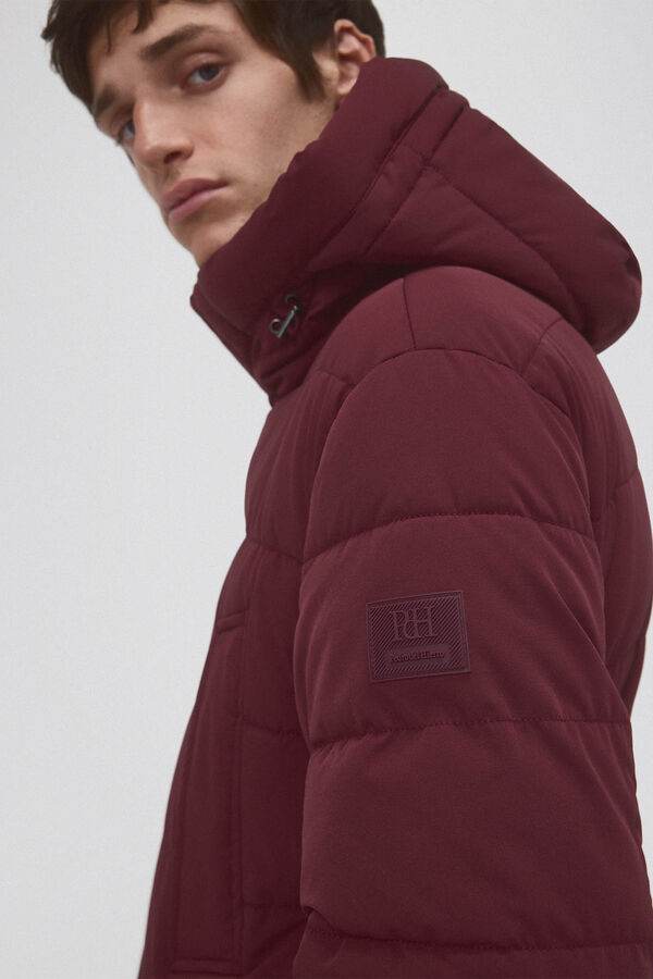 Pedro del Hierro Parka curta acolchoada Bordeaux