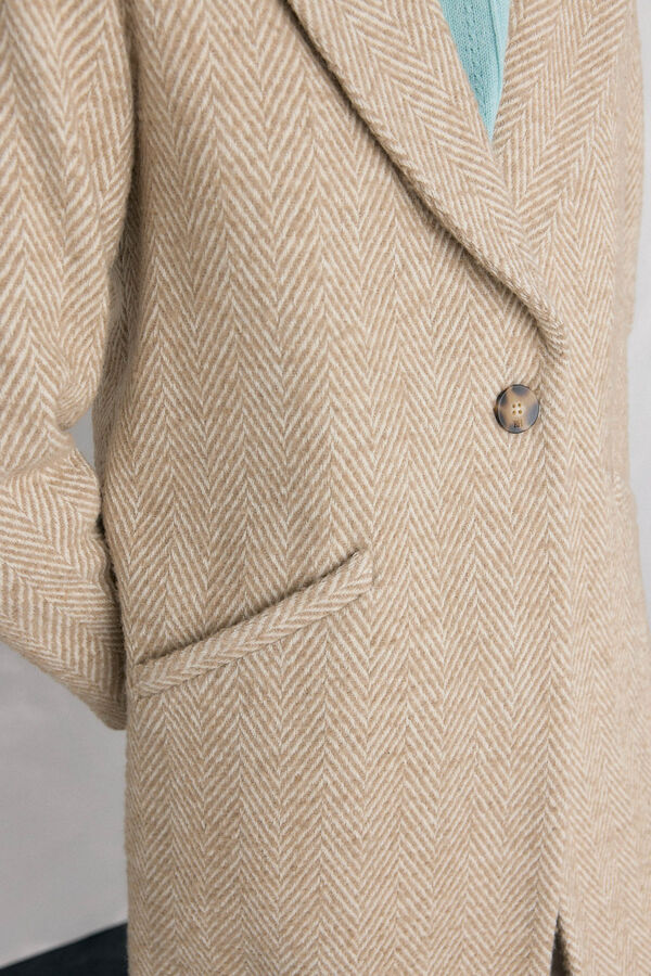 Pedro del Hierro Tecido espiga Sobretudo Beige