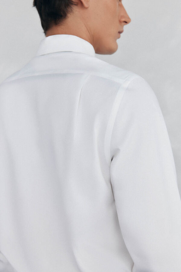 Pedro del Hierro Camisa com abotoaduras, n&atilde;o passa a ferro e &eacute; resistente a manchas Branco
