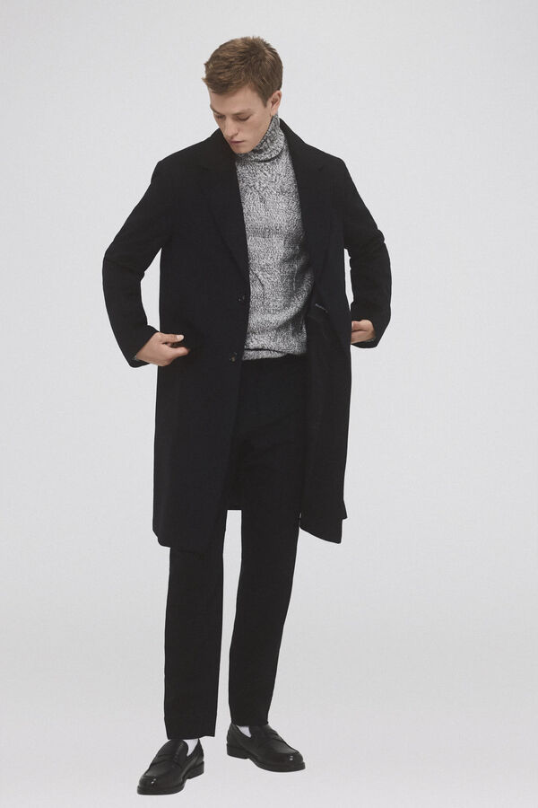 Pedro del Hierro Abrigo negro Negro