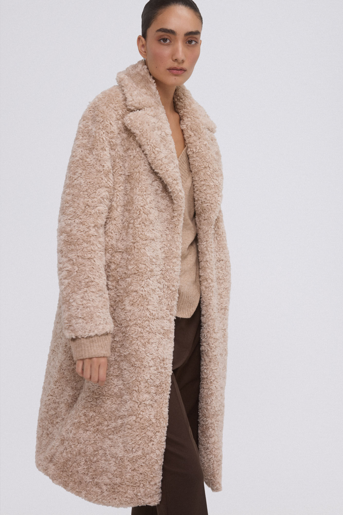 Pedro del Hierro Casaco Sobretudo de pele falsa