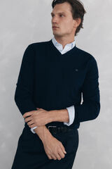 Pedro del Hierro Jersey cuello pico Azul
