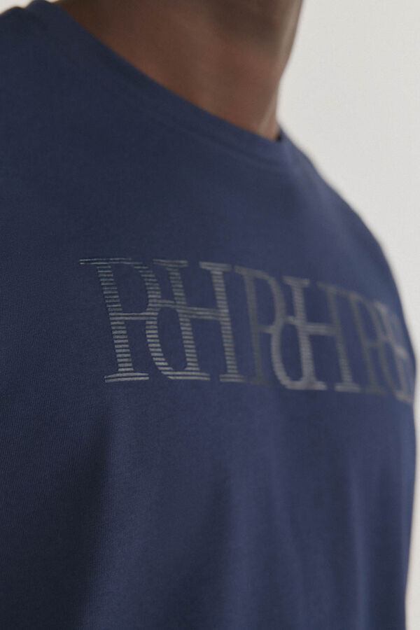 Pedro del Hierro Camiseta fantasia com logo grande Azul