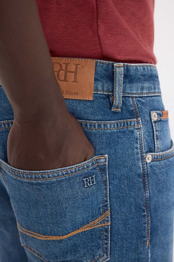 Pedro del Hierro Bermuda regular em denim Azul