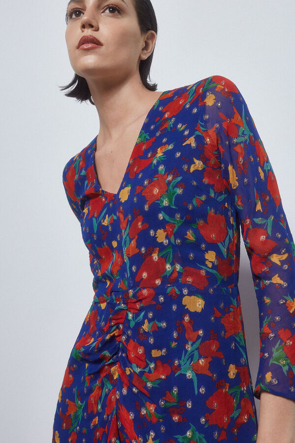 Pedro del Hierro Vestido estampado lurex Turquesa