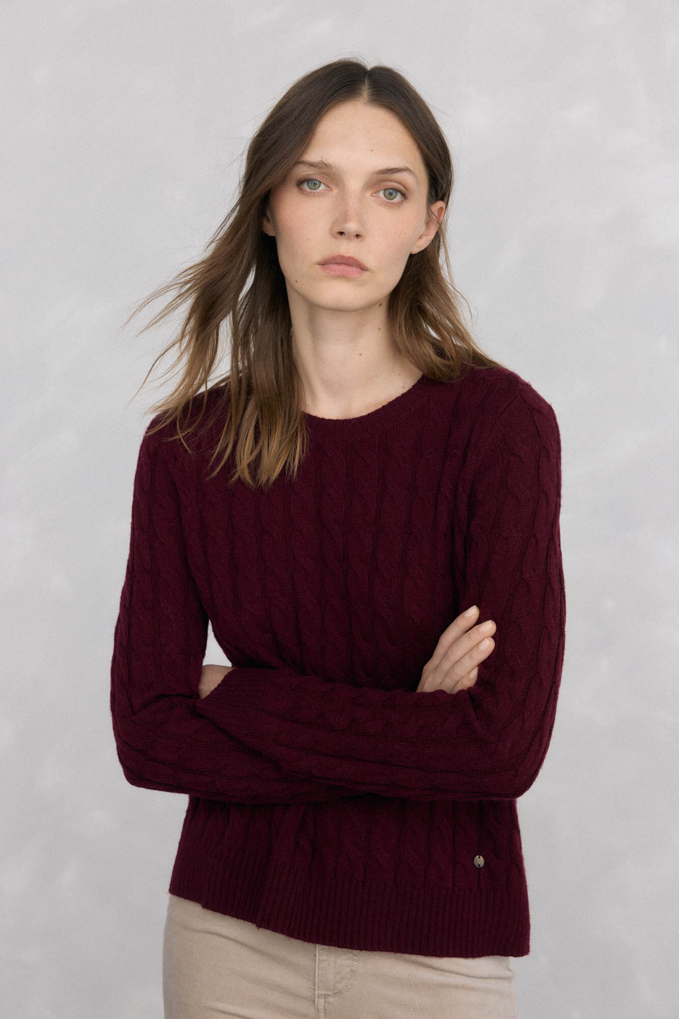 Pedro del Hierro Su&eacute;ter de oitos de l&atilde; merino