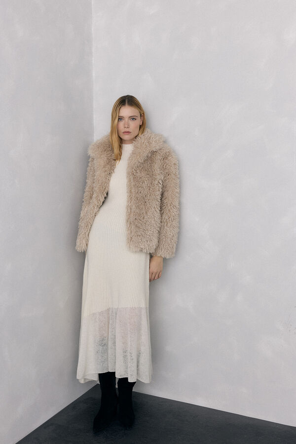 Pedro del Hierro Vestido de punto bajo desagujado Blanco