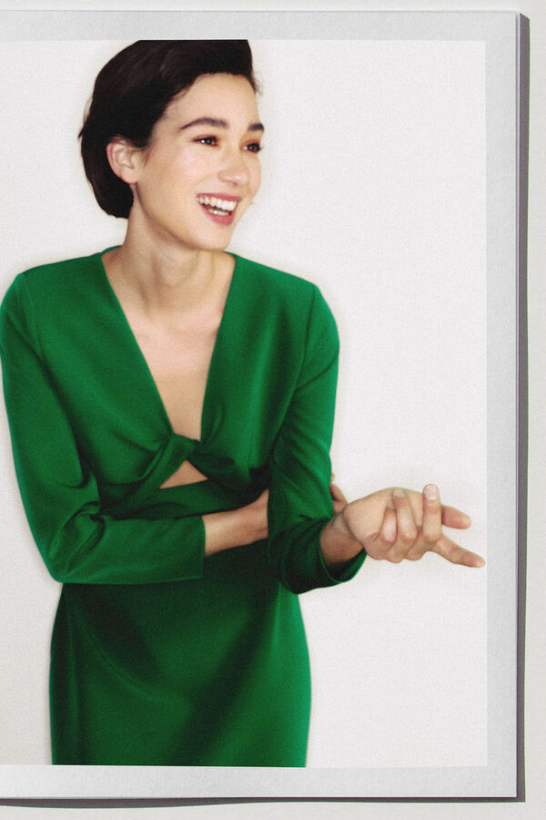 TFP by Tamara Falcó Marina Vestido nudo Verde