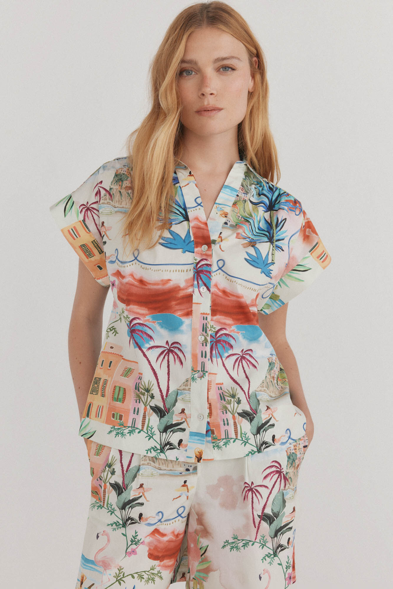 Pedro del Hierro Camisa manga corta estampada