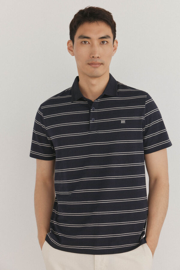 Pedro del Hierro Polo &agrave;s riscas Azul