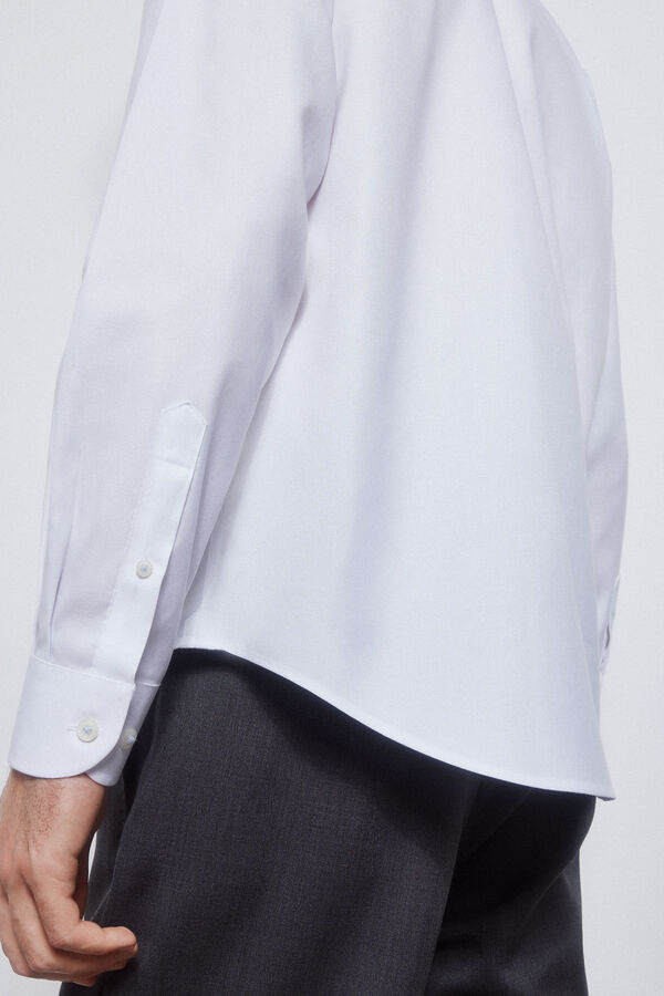 Pedro del Hierro camisa formal lisa non iron + antimanchas Branco