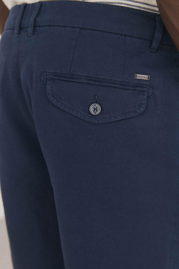 Pedro del Hierro Bermuda cal&ccedil;as chino com bolso Azul