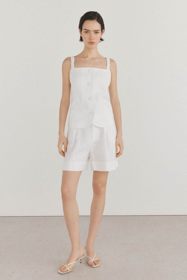 Pedro del Hierro Colete de linho Colete Branco