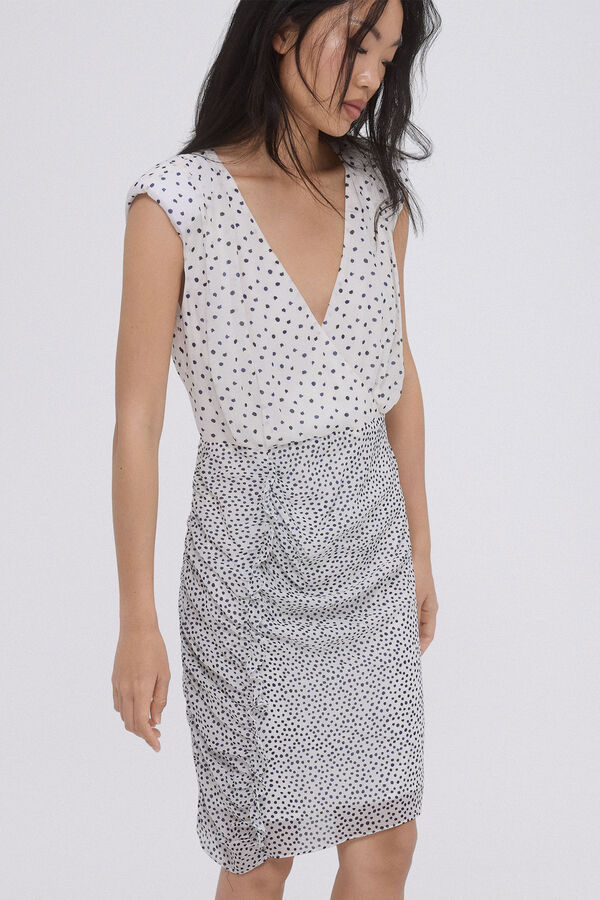 Pedro del Hierro Vestidos lunares franzidos Marfim