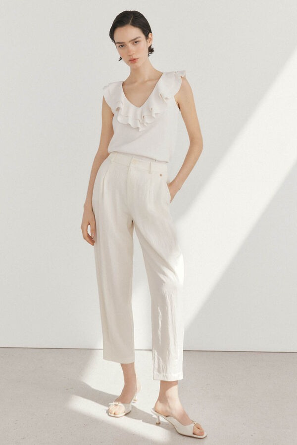 Pedro del Hierro Camiseta volantes Blanco