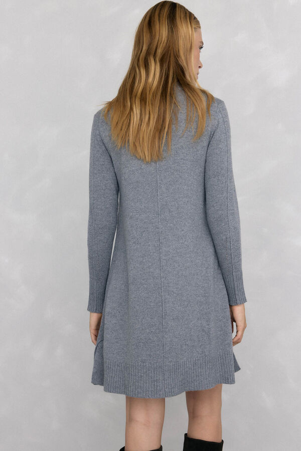 Pedro del Hierro Vestido de punto costura central lana Gris