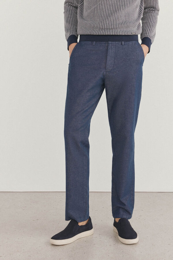 Pedro del Hierro Pantal&oacute;n chino vaquero regular fit Azul