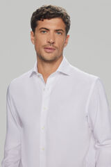 Pedro del Hierro Camisa pinpoint lisa non-iron + anti manchas Branco