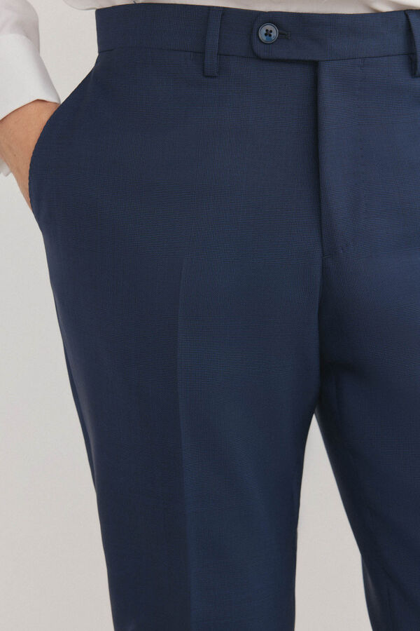 Pedro del Hierro Cal&ccedil;as xadrez slim fit Azul
