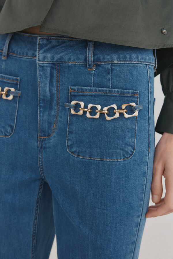 Pedro del Hierro Jeans flare cropped Azul