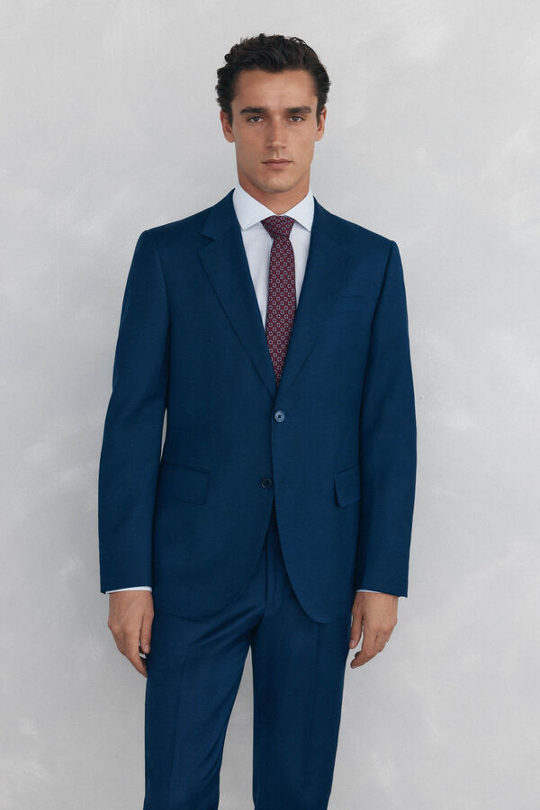 Pedro del Hierro Blazer estruturado azul slim fit bi-el&aacute;stico Azul