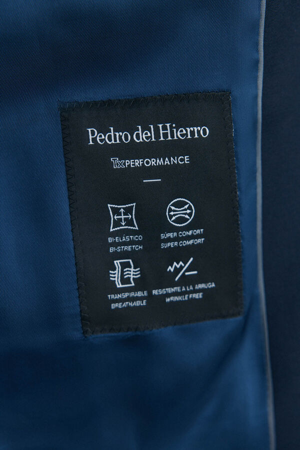 Pedro del Hierro Blazer bi-el&aacute;stico liso e sob medida Azul