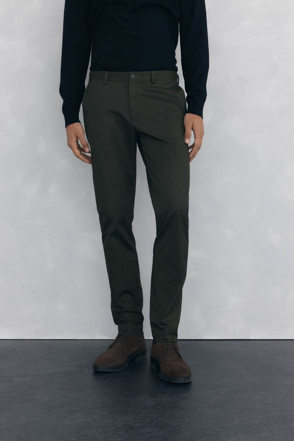 Pedro del Hierro Cal&ccedil;a cal&ccedil;as chino com estampa slim fit Verde