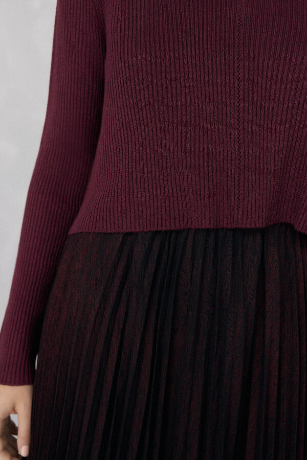 Pedro del Hierro Vestido de duas pe&ccedil;as com glitter Bordeaux