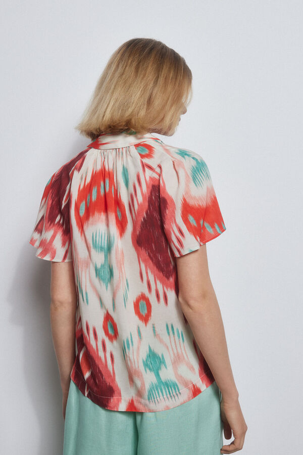 Pedro del Hierro Camisa larga estampada Bordeaux