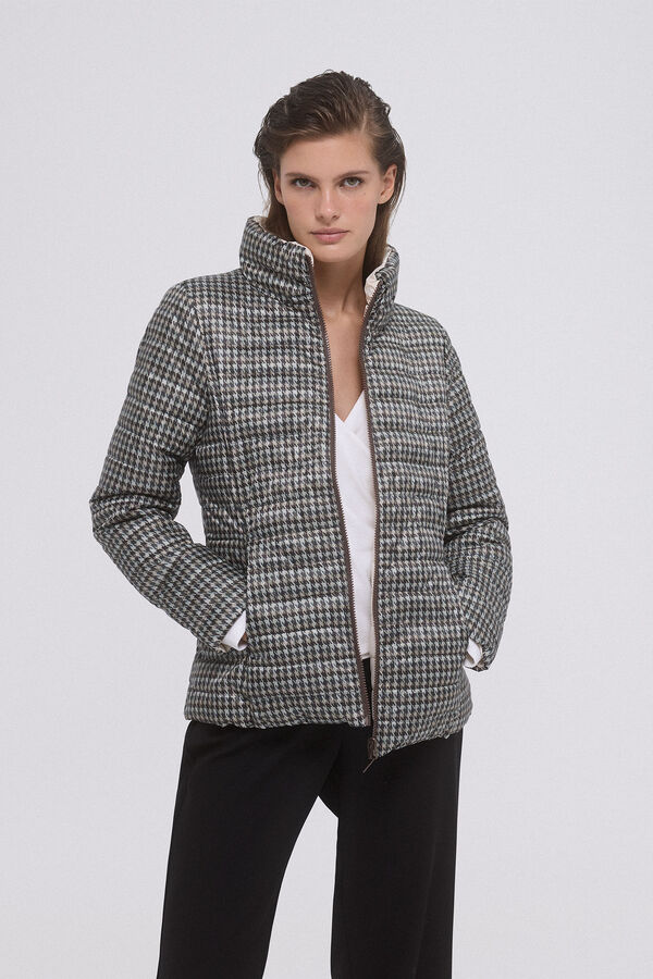 Pedro del Hierro Jaqueta acolchoada revers&iacute;vel estampada Marrom