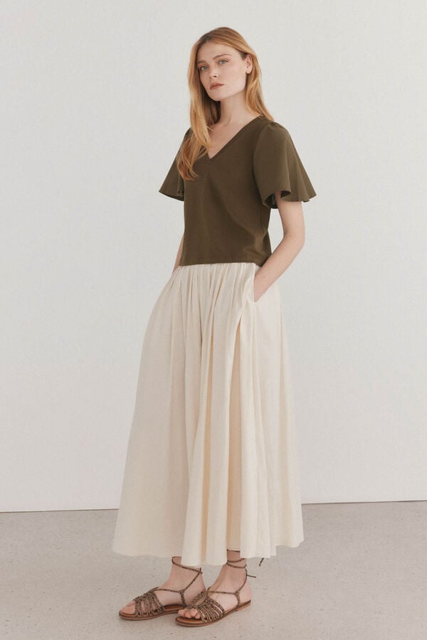 Pedro del Hierro Camiseta lisa combinada Verde