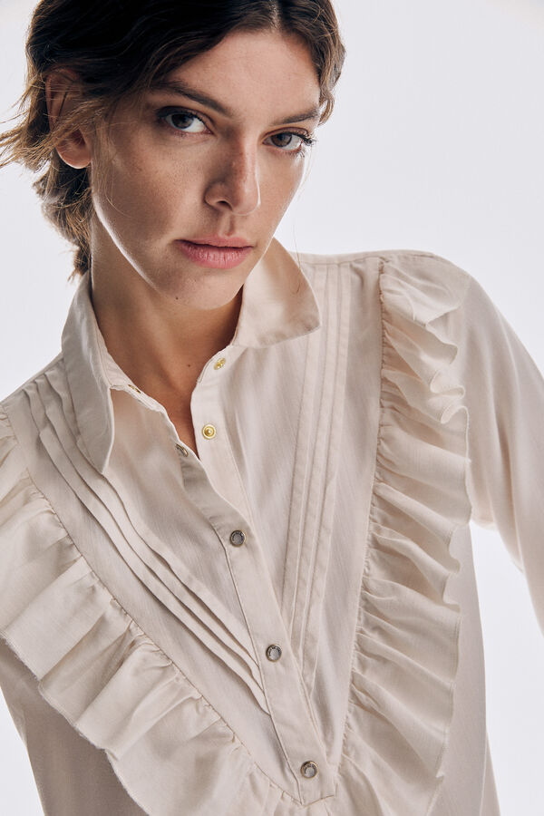 Pedro del Hierro Camisa vaquera 100%TENCEL&reg;Lyocell Beige