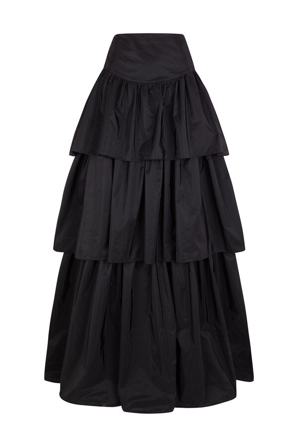 Pedro del Hierro Falda larga volantes Negro