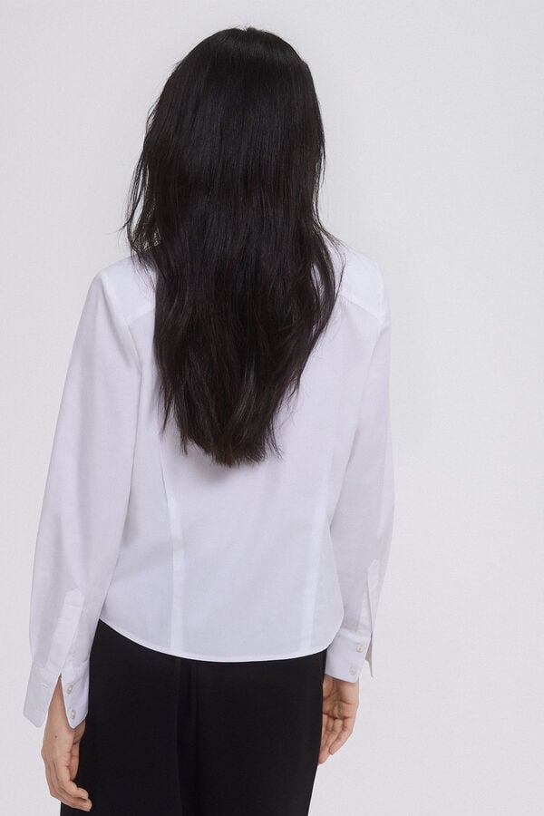 Pedro del Hierro Camisa de algod&atilde;o com bolsos Ecru