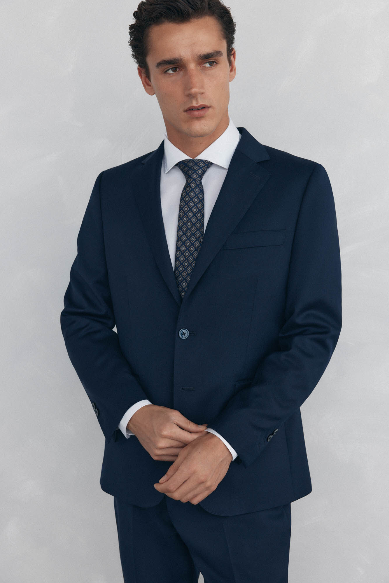 Pedro del Hierro Blazer bi-el&aacute;stico liso e sob medida