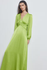 Pedro del Hierro Vestido largo satinado Amarillo