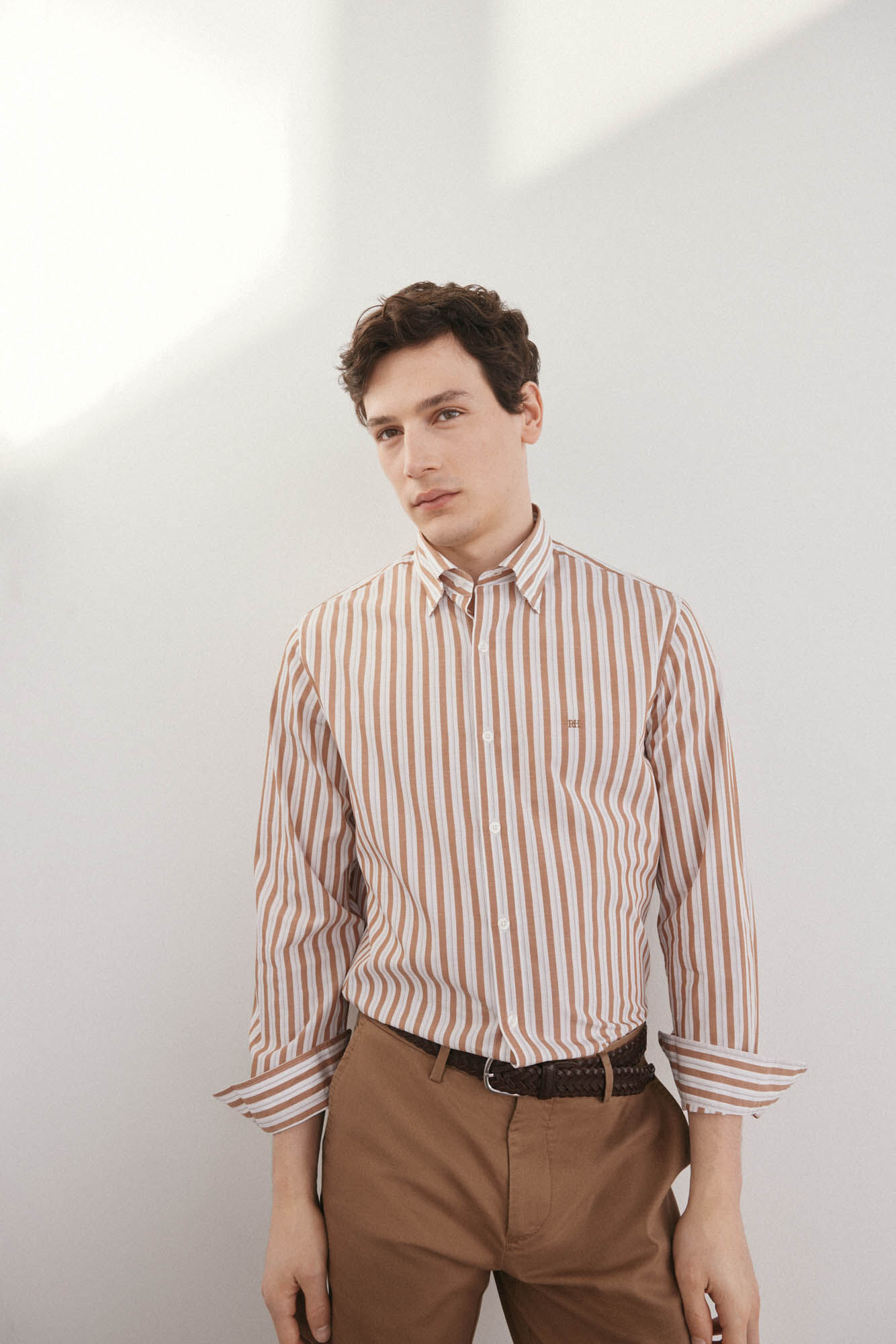 Pedro del Hierro Camisa rayas popel&iacute;n slub