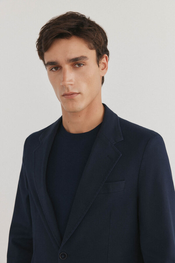 Pedro del Hierro Americana algod&oacute;n y tencel Azul