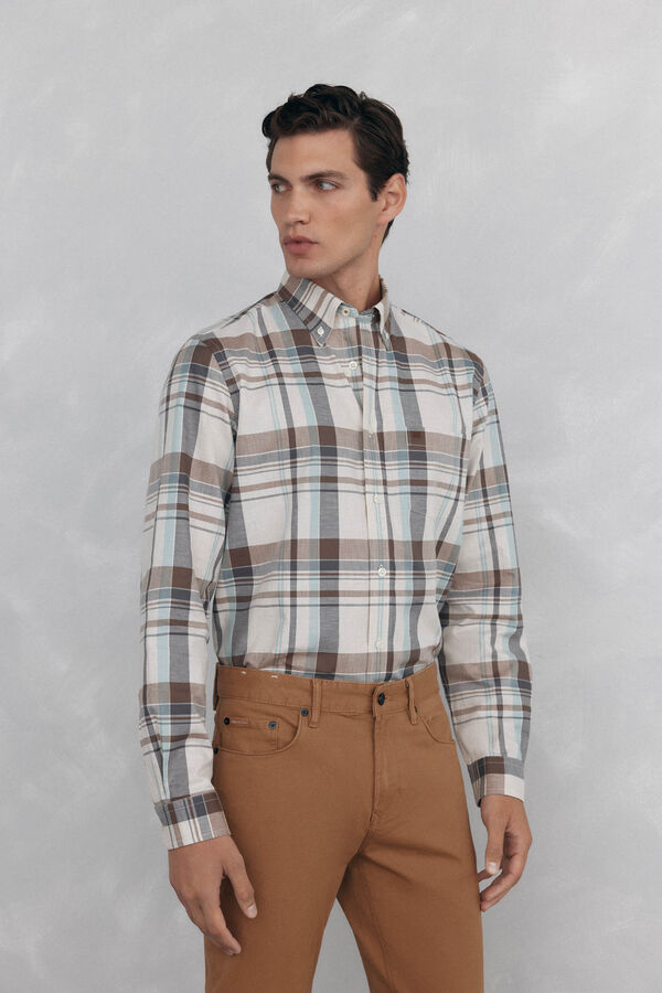 Pedro del Hierro Sarja xadrez suave Beige