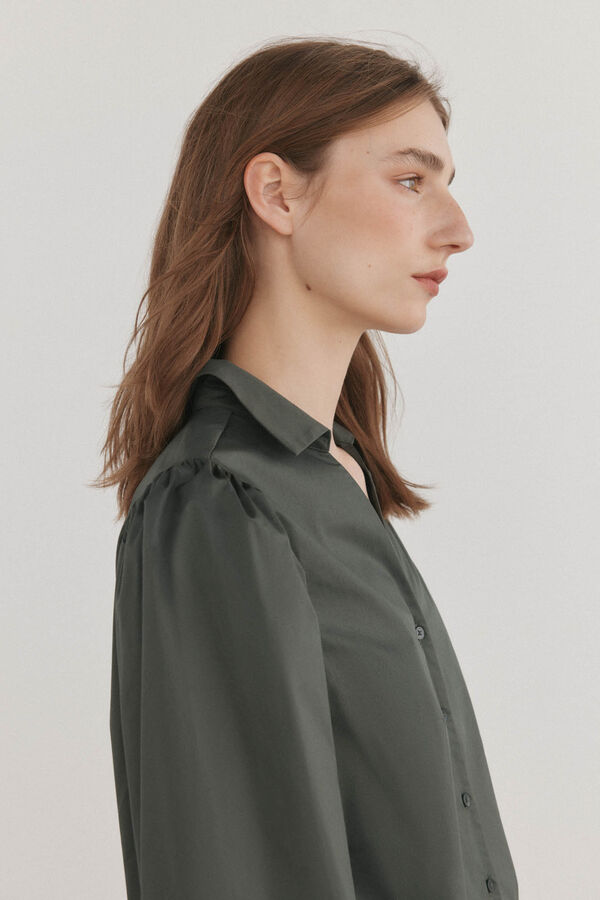 Pedro del Hierro Camisa manga larga abullonada Verde