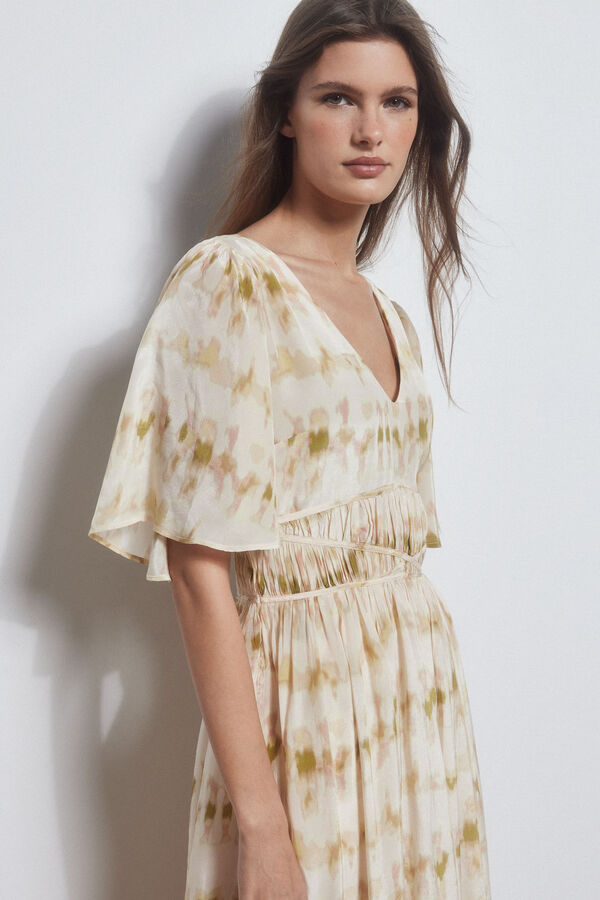 Pedro del Hierro Vestido franzido c&oacute;s Verde