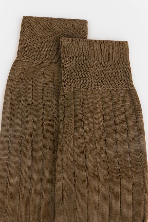 Pedro del Hierro Meia lisa vestir Marrom