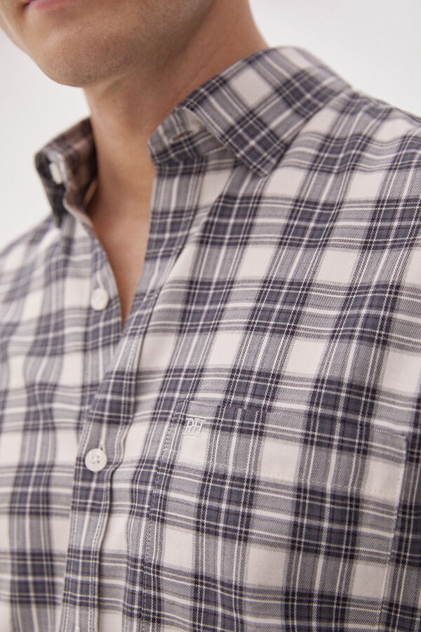 Pedro del Hierro Camisa cuadros tencel modal Gris